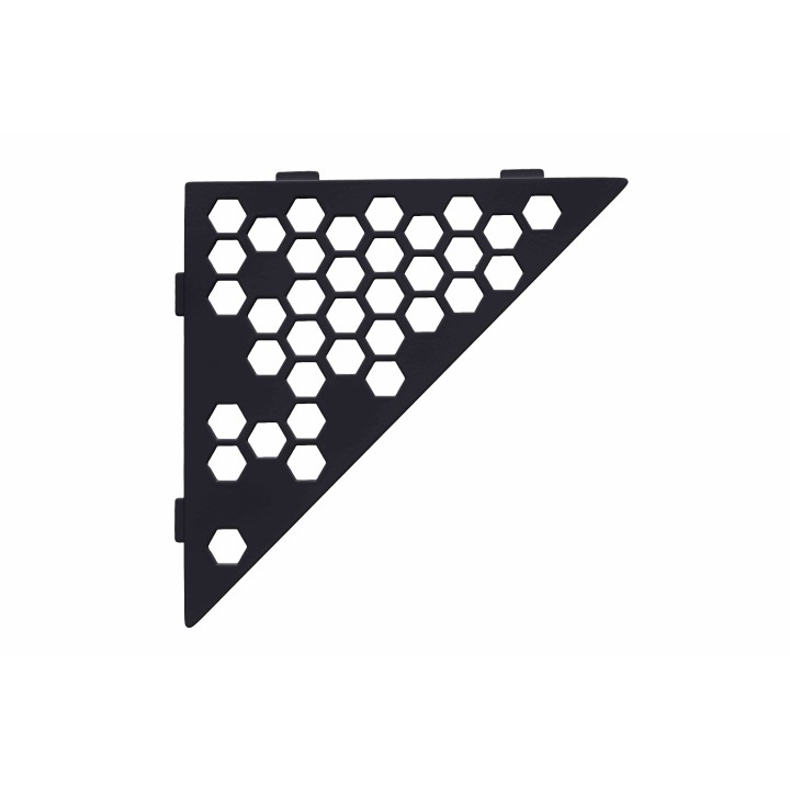 Etagère triangulaire en acier inox brossé