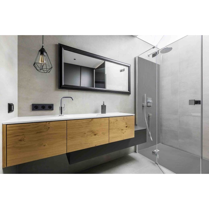 Receveur de douche en résine aspect ardoise