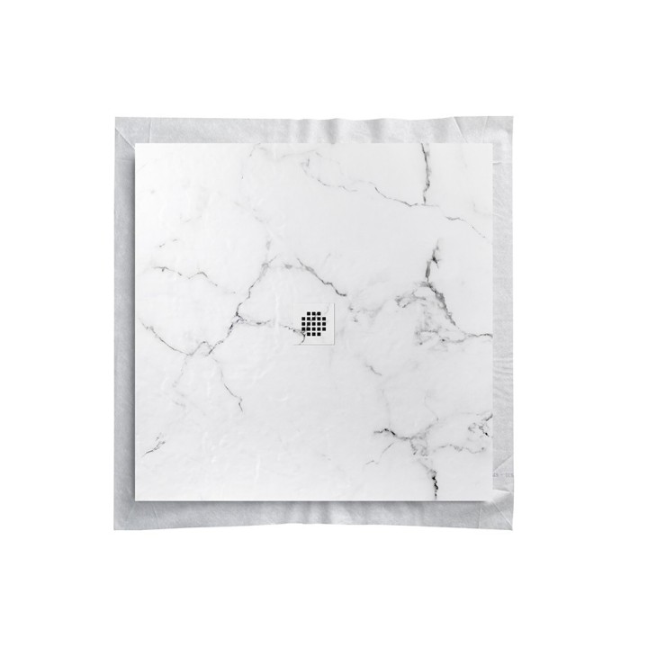 Receveur marbre grille carrée