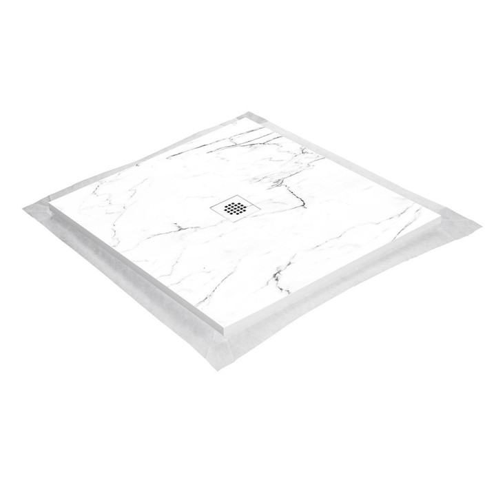 Receveur marbre grille carrée